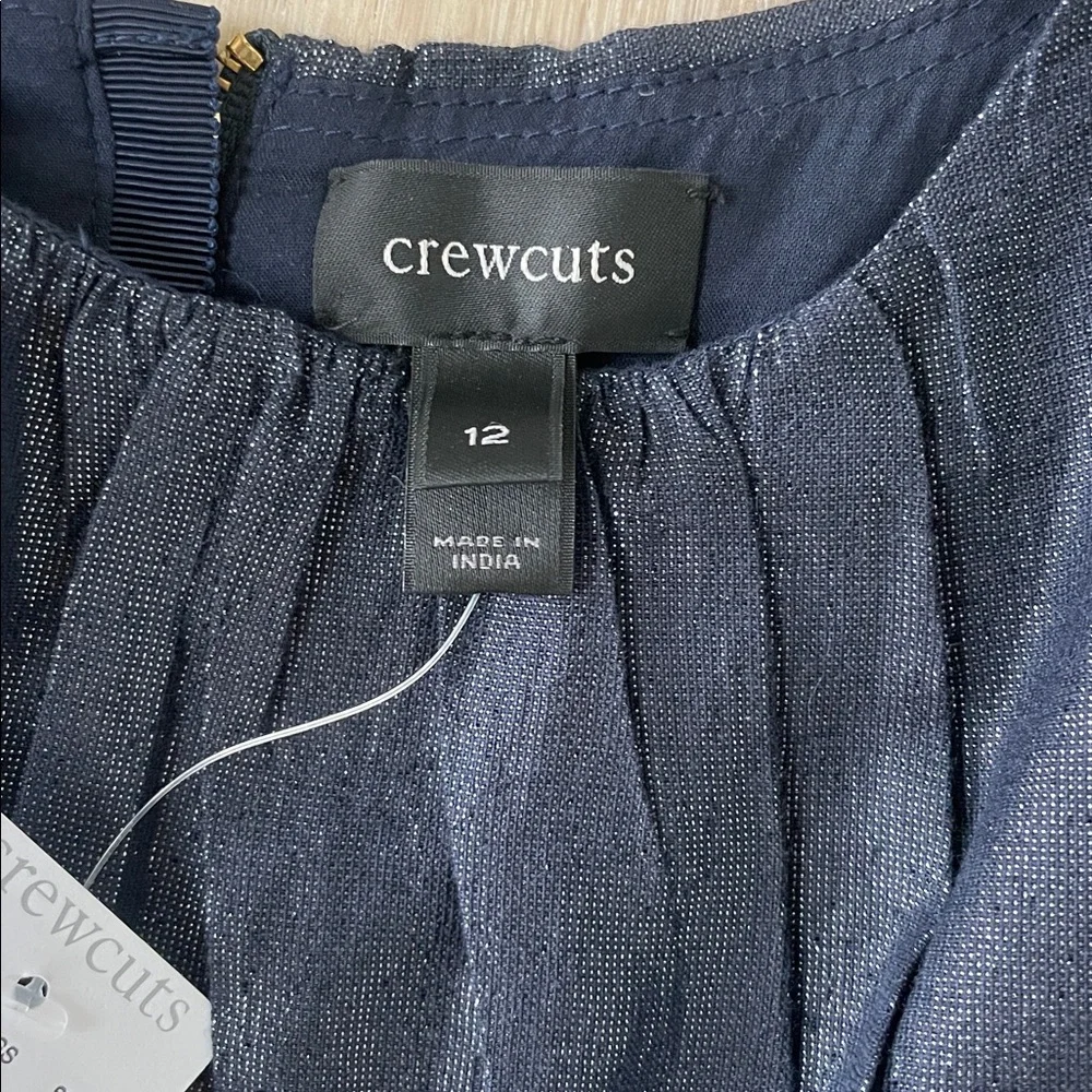 NWT J.Crew Crewcuts Metallic and Tulle Navy Party Dress - Picture 4 of 7